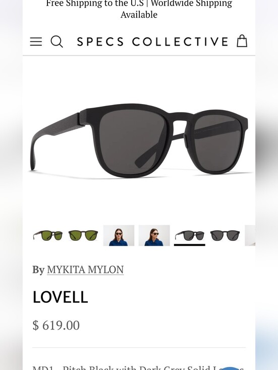 MYKITA Matte Black Women\'s Sunglasses with Dark Lenses prescription main image 9